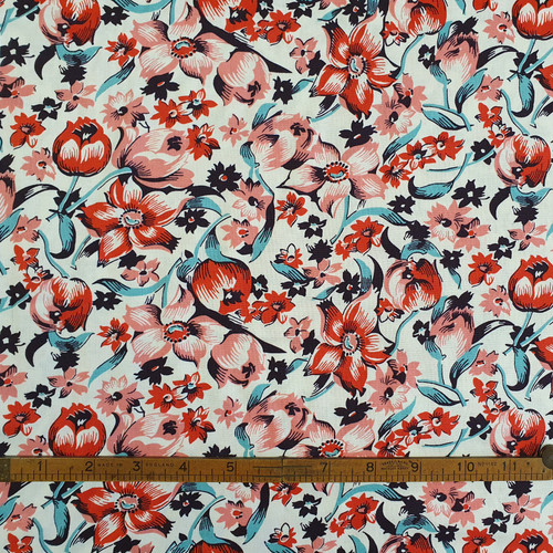 Shelburne Falls Dress Floral Cotton Fabric, 112cm/44in wide, Sold Per HALF Metre