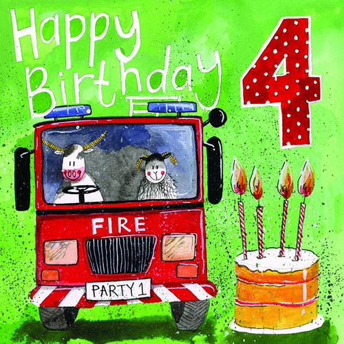 Fire Fighters 4th Birthday Card Fire Fighters 4th Birthday Card