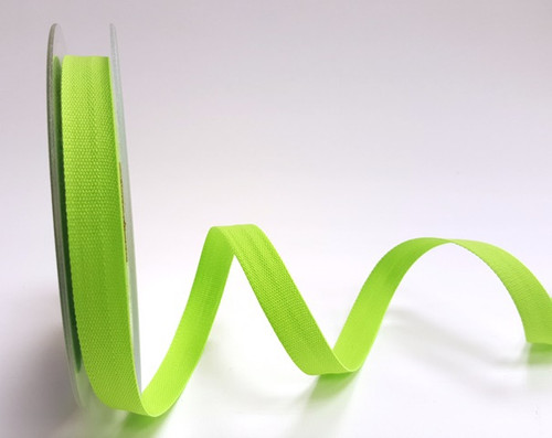 Lime Green Cotton Blend Tape, 14mm wide, Sold Per Metre