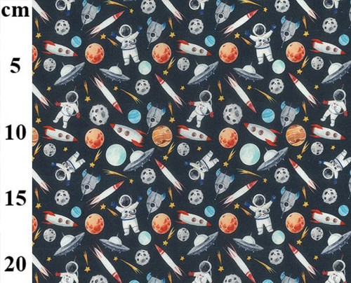 Space Adventure 100% Cotton Fabric, 150cm/60in wide, Sold Per HALF Metre