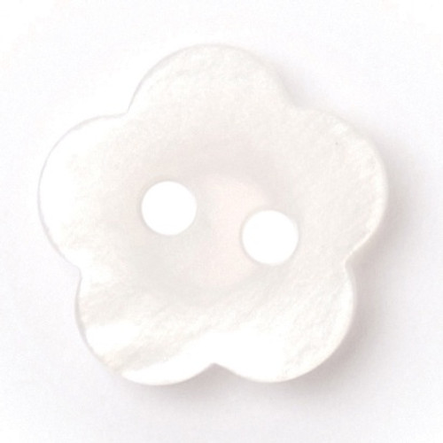 Frosted Ivory Flower Shape 12mm 2-hole Buttons on Card (Code B) x 5pc Frosted Ivory Flower Shape 12mm 2-hole Buttons on Card (Code B) x 5pc