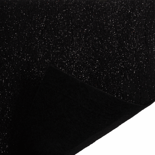 Black Glitter Felt Sheet (23cm x 30cm)