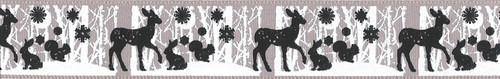 Woodland Animals on Pale Grey Ribbon, 25mm wide, Sold Per Metre Woodland Animals on Pale Grey Ribbon, 25mm wide, Sold Per Metre