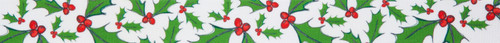 Holly Berry on White Christmas Ribbon, 25mm wide, Sold Per Metre Holly Berry on White Christmas Ribbon, 25mm wide, Sold Per Metre