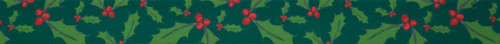 Holly Berry on Green Christmas Ribbon, 25mm wide, Sold Per Metre Holly Berry on Green Christmas Ribbon, 25mm wide, Sold Per Metre