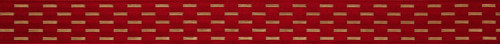 Metallic Gold Shimmer Stitch on Red Ribbon, 15mm wide (Sold Per Metre)