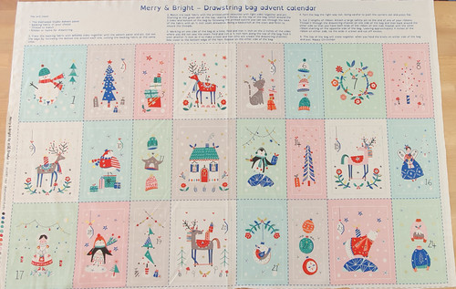 Merry & Bright Drawstring Bag Advent Calendar Panel Merry & Bright Drawstring Bag Advent Calendar Panel