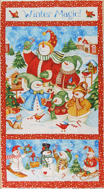 Winter Magic Festive Snowmen Quilting Panel Winter Magic Festive Snowmen Quilting Panel