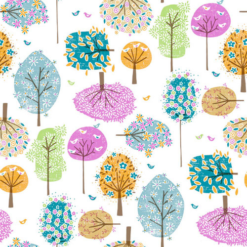 Colourful Trees Printed PVC Wipe-Clean Tablecloth Fabric, 140cm/55in wide, Sold Per HALF Metre Colourful Trees Printed PVC Wipe-Clean Tablecloth Fabric, 140cm/55in wide, Sold Per HALF Metre