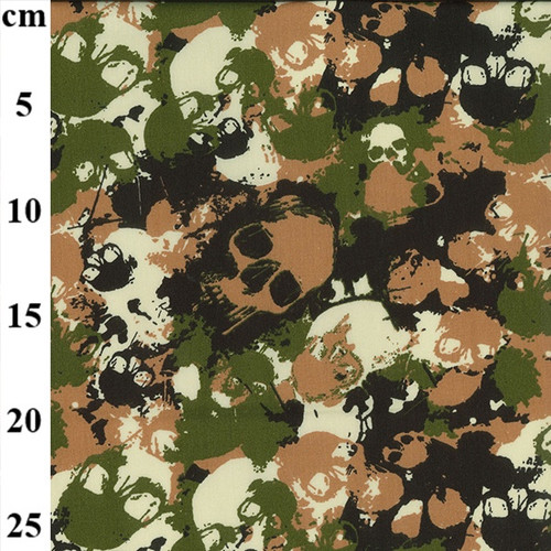 Skull "Jungle" Camouflage 100% Cotton Poplin Fabric, 110cm/43in wide, Sold Per HALF Metre Skull "Jungle" Camouflage 100% Cotton Poplin Fabric, 110cm/43in wide, Sold Per HALF Metre