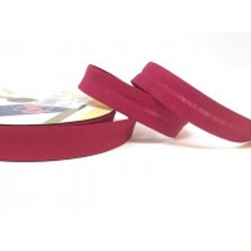 Wine Polycotton Bias Binding, 18mm wide, Sold Per Metre