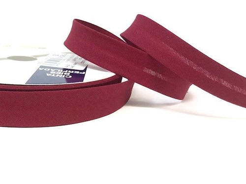 Burgundy Plain Polycotton Bias Binding, 18mm wide, Sold Per Metre