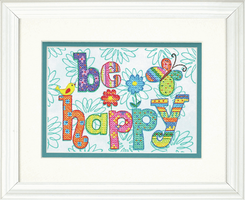 Be Happy Stamped Cross Stitch Kit Be Happy Stamped Cross Stitch Kit