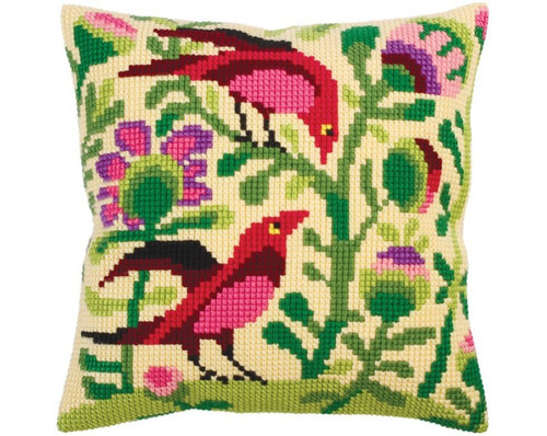 Birds of Paradise (Left) Cross Stitch Cushion Kit Birds of Paradise (Left) Cross Stitch Cushion Kit