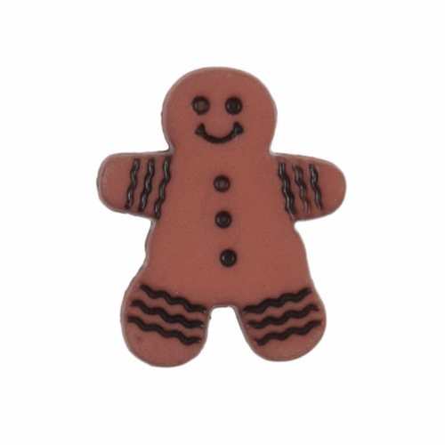 Gingerbread Man Novelty Christmas Buttons, Sold Individually