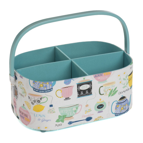 Time for Tea Medium Craft Organiser with PVC Handle & Removable Partitions