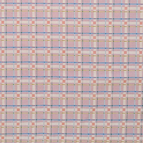 Pink "Lovely Plaid" with Lavender Stripe Cotton Fabric, 112cm/44in wide, Sold Per HALF Metre Pink "Lovely Plaid" with Lavender Stripe Cotton Fabric, 112cm/44in wide, Sold Per HALF Metre