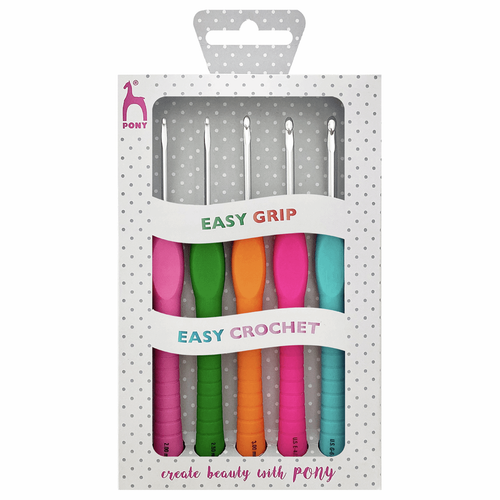 Crochet Hook Set: Easy Grip: Polka Dot: Set of 5