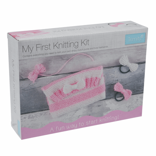 Knitting Kit: My First Knitting Kit: Clutch Bag & Hairbands Knitting Kit: My First Knitting Kit: Clutch Bag & Hairbands