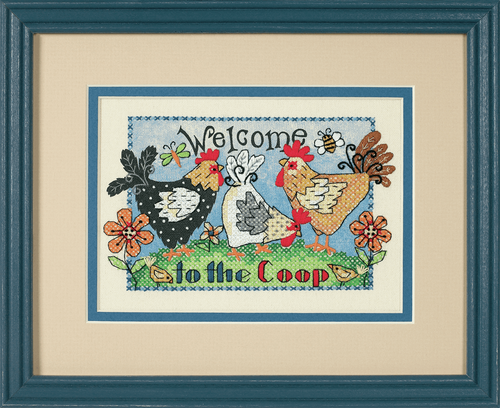 Mini Stamped Cross Stitch: Welcome To The Coop Mini Stamped Cross Stitch: Welcome To The Coop