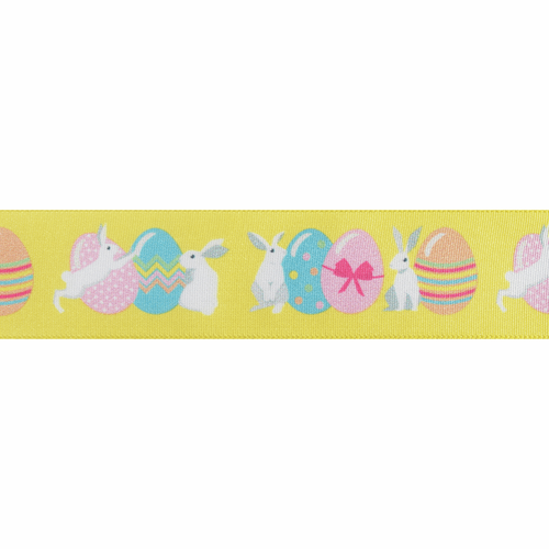 Easter Bunny Ribbon, 25mm wide, Sold Per Metre Easter Bunny Ribbon, 25mm wide, Sold Per Metre