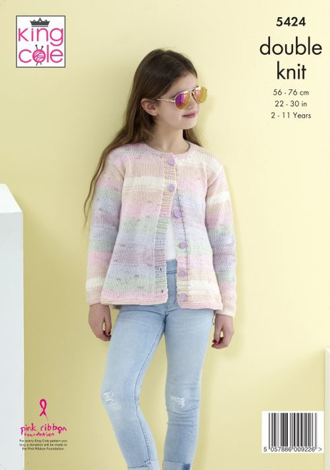 5424 - Cardigans Knitted in Double Knit - 2-11yrs