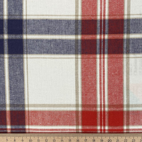 Nautical Southwold Plaid 100% Cotton Canvas-weight Fabric, 140cm/55in wide, Sold Per HALF Metre Nautical Southwold Plaid 100% Cotton Canvas-weight Fabric, 140cm/55in wide, Sold Per HALF Metre