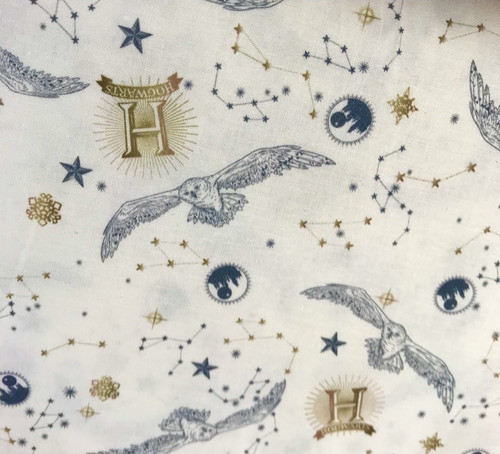 Harry Potter Hogwarts Hedwig Fabric 55in / 140cm Width ( Sold by the half Metre) Harry Potter Hogwarts Hedwig Fabric 55in / 140cm Width ( Sold by the half Metre)