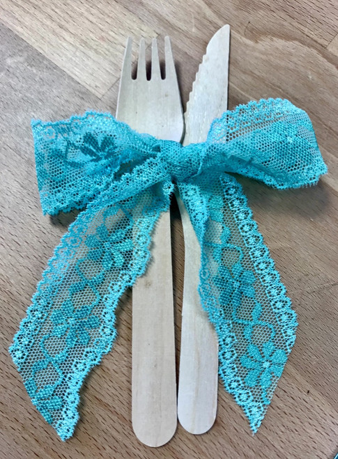 Stretch Turquoise Scalloped Edge Nylon Lace- 35mm Width ( Sold Per Metre)