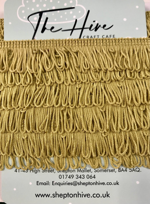 Antique Gold Fringing with Plain edge- 25m/1inch ( Sold By The Metre)