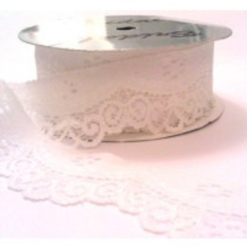 Ivory Scalloped Edge Stretch Lace  30mm width (sold per metre)