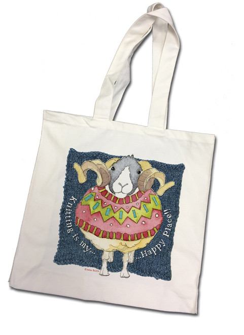 "Knitting is my Happy Place" 100% Cotton Canvas Bag "Knitting is my Happy Place" 100% Cotton Canvas Bag