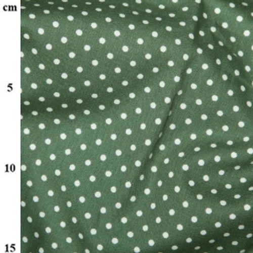 White Spots on Old Green - 100% Cotton Poplin Fabric, 110cm / 43 in Wide, Sold Per Half Metre White Spots on Old Green - 100% Cotton Poplin Fabric, 110cm / 43 in Wide, Sold Per Half Metre