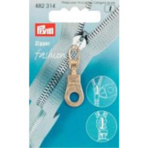 Prym Fashion Zipper puller  Eyelet in  metal gold Colour