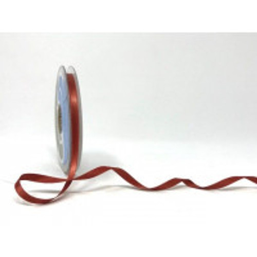 Rust Satin Ribbon, 6.5mm wide, Sold Per Metre