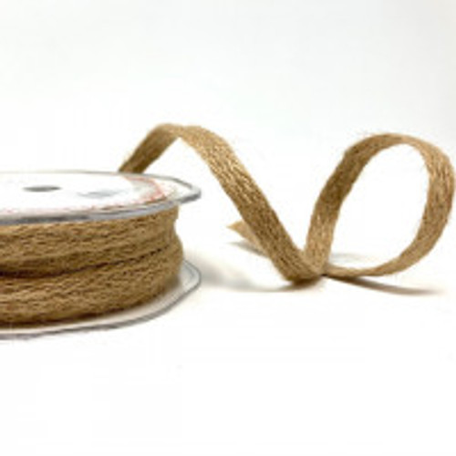 Natural 12mm Natural Woven Hessian Ribbon ( Sold by the Metre