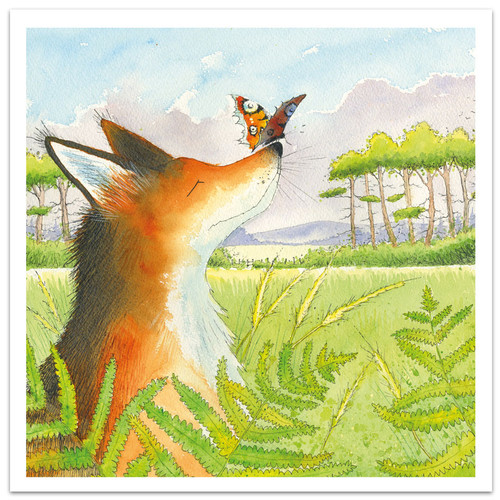 Fox & Butterfly Greetings Card Fox & Butterfly Greetings Card