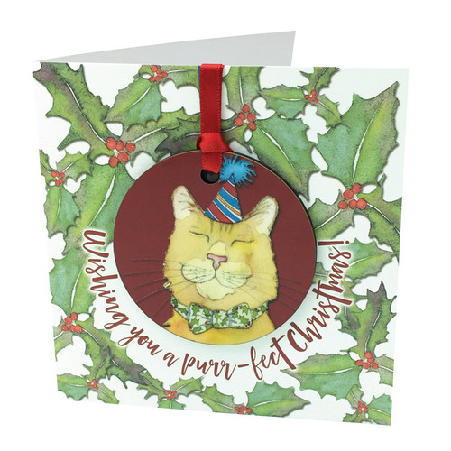 Christmas Cat Bauble Greetings Card Christmas Cat Bauble Greetings Card