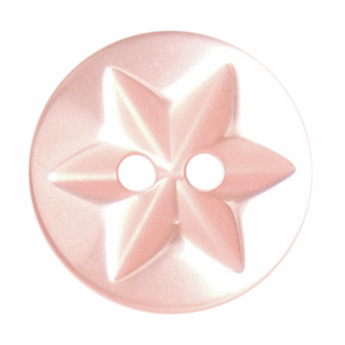 Pink Star Button, 10mm (3/8in) Diameter (Sold Individually)