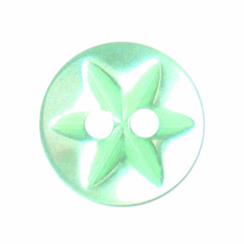 Mint Star Button, 10mm (3/8in) Diameter (Sold Individually)