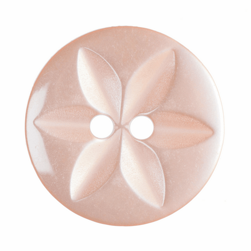 Peach  Star Button, 11mm (7/16in) Diameter (Sold Individually)