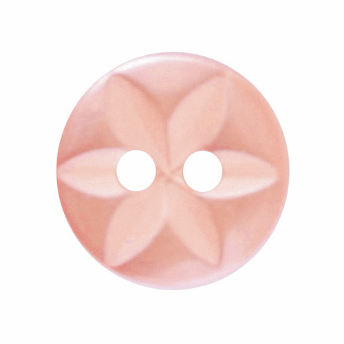 Pale Peach Star Button, 11mm (7/16in) Diameter (Sold Individually)