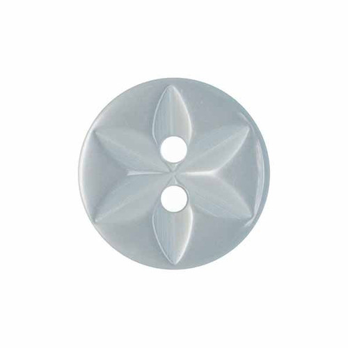 Ice Blue Star Button, 11mm (7/16in) Diameter (Sold Individually)