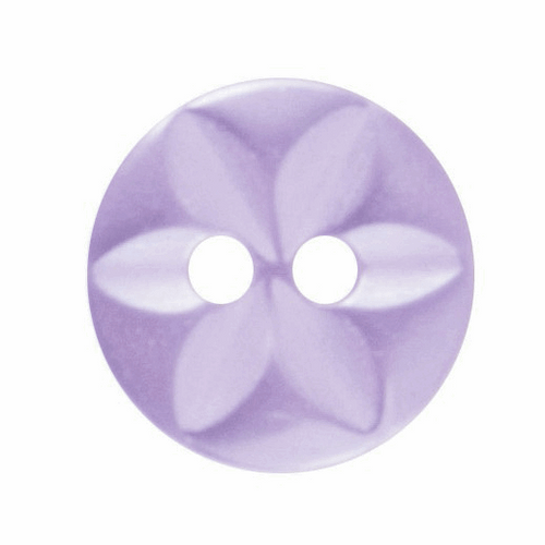 Lilac Star Button, 11mm (7/16in) Diameter (Sold Individually)