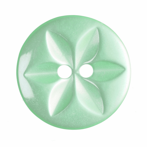 Mint Green Star Button, 16mm (5/8in) Diameter (Sold Individually)