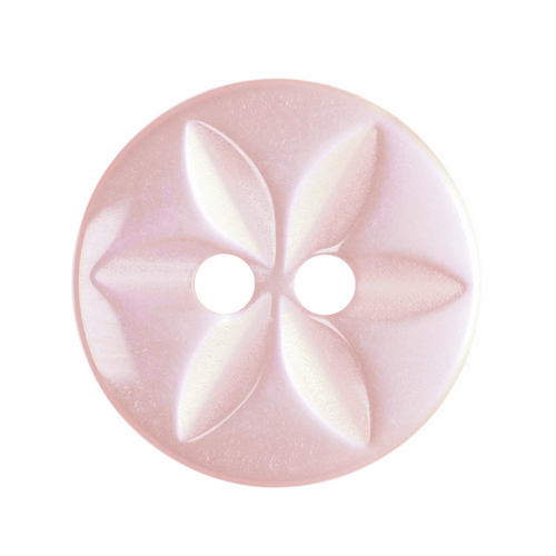 Pink Star Button, 16mm (5/8in) Diameter (Sold Individually)