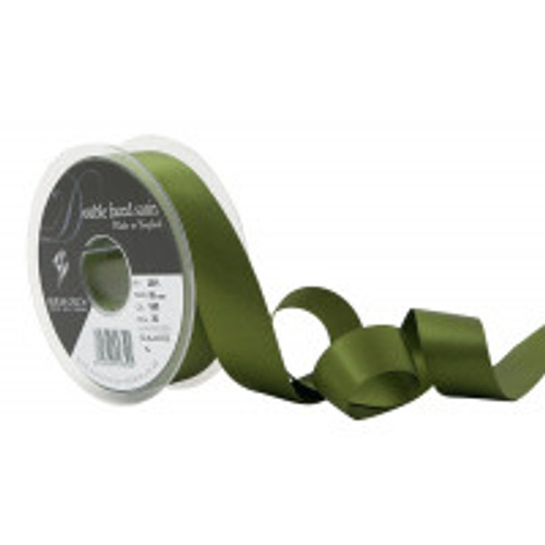 25mm 80 Khaki Double Satin Berisfords Ribbon ( Sold per Metre)