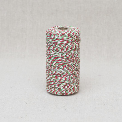 Bakers Twine in Red/ Green & White - 2mm ( Sold By the Metre)