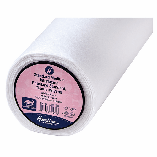 Hemline Standard Medium Iron-on Interfacing, 90cm wide, Sold Per Metre Hemline Standard Medium Iron-on Interfacing, 90cm wide, Sold Per Metre