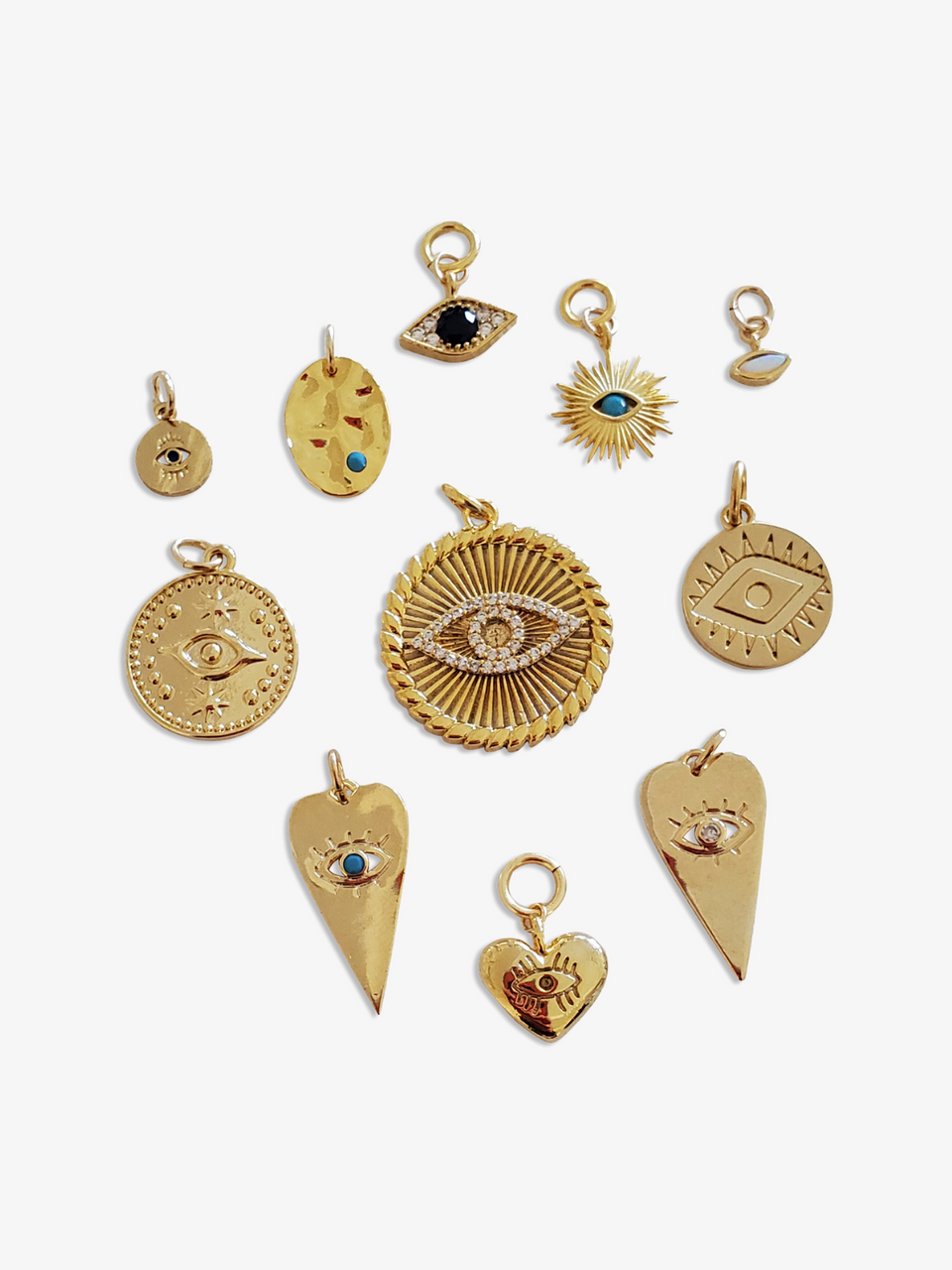 Gold Evil Eye Necklace Pendants, 10 Styles | Mojo Supply Co